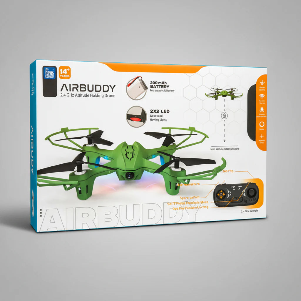 Air Buddy 2.4 Ghz Altitude Holding Drone (Green)