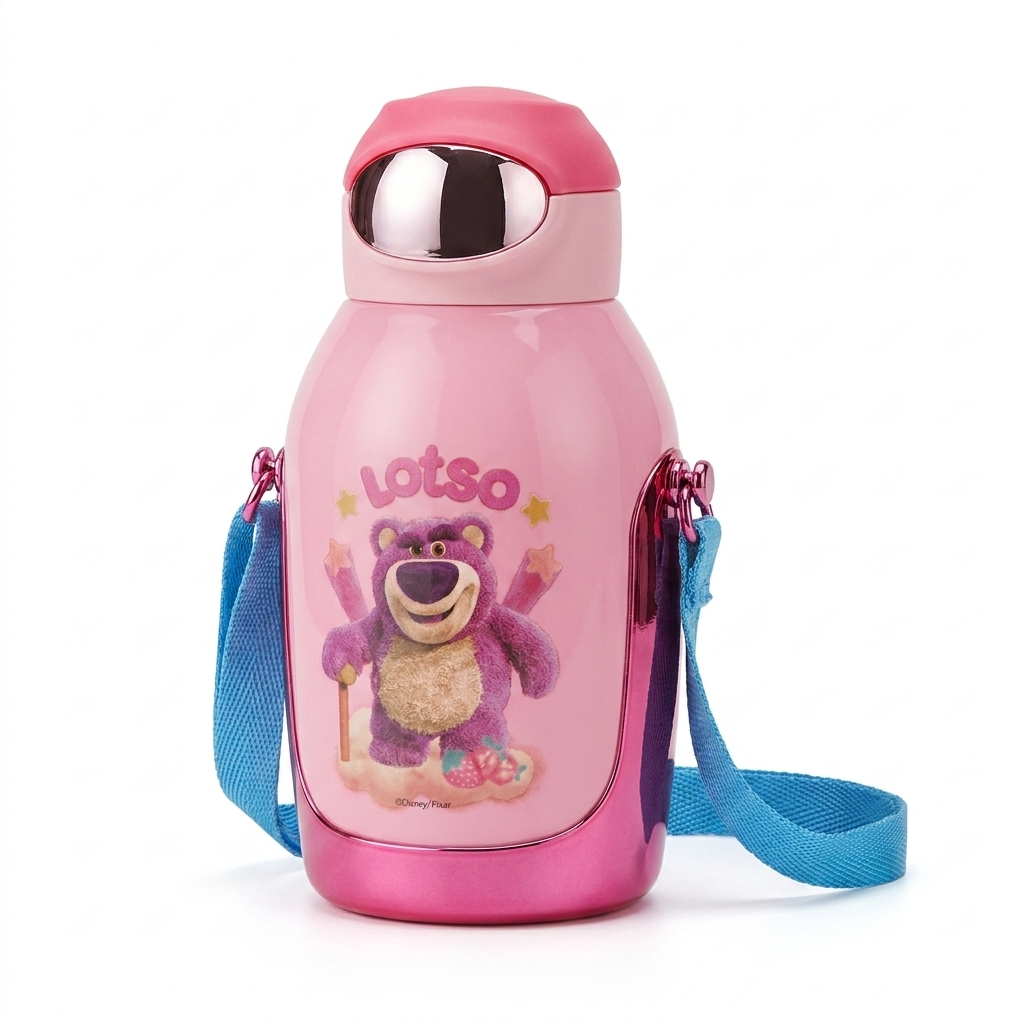 Lotso steel sipper water bottle with strap - 450 ml