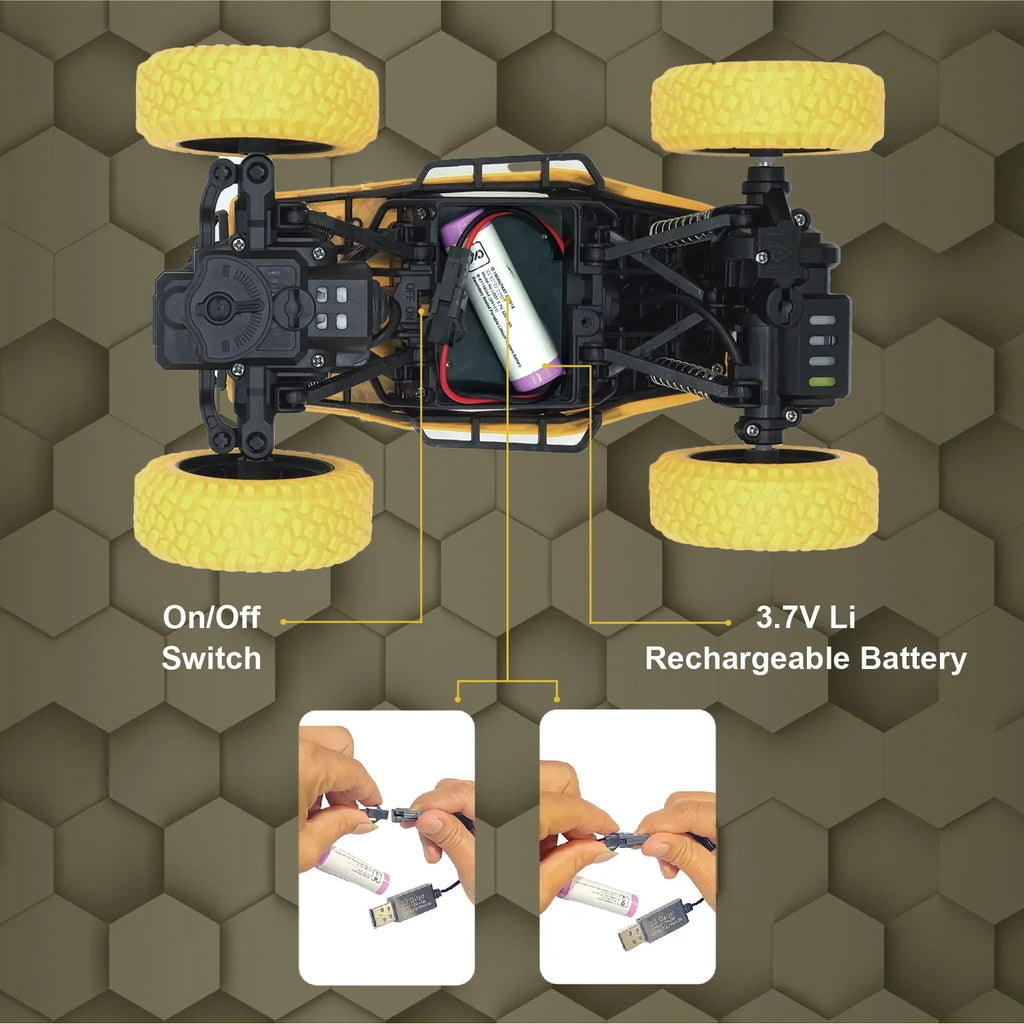 DUZTER- Remote Control Monster Truck RC Car - Yellow