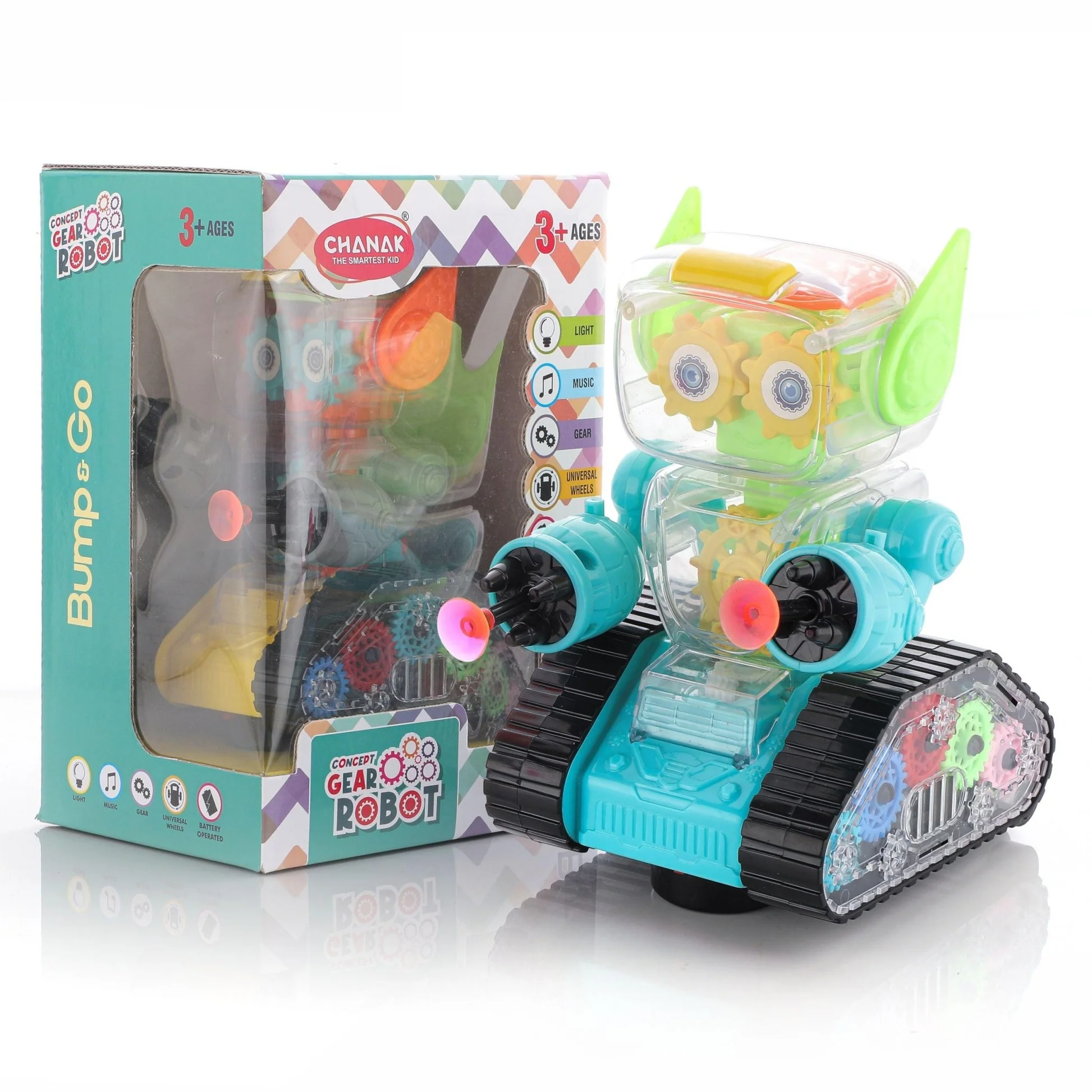 Chanak Gear Robot Car for Kids (Blue)