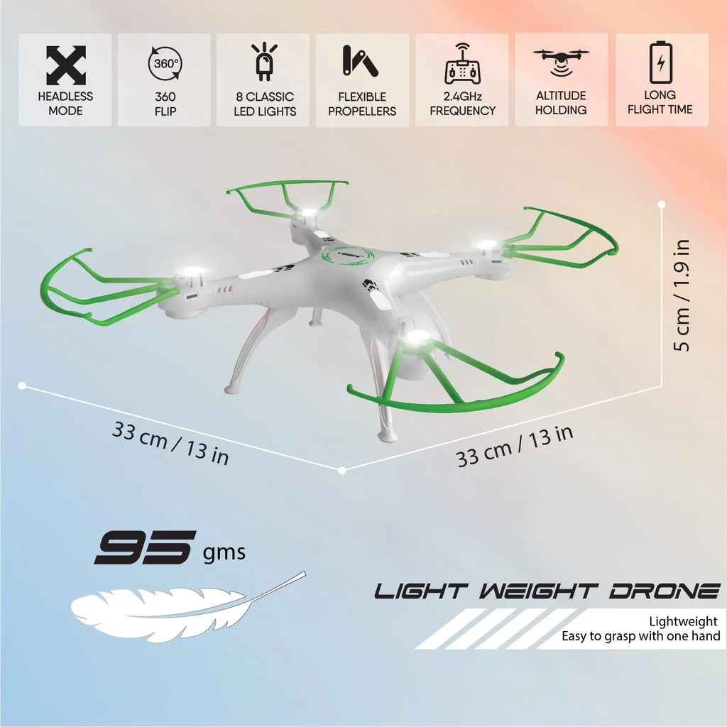 VEER 360-GREEN Altitude Holding Drone-Double Battery Double Fun